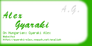 alex gyaraki business card